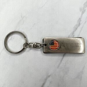 Deercreek Construction God Bless America Metal Keychain Keyring